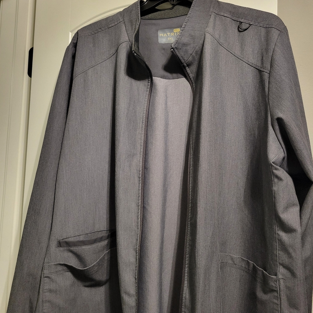 Gray Scrub Jacket 3X - Picture 3 of 10